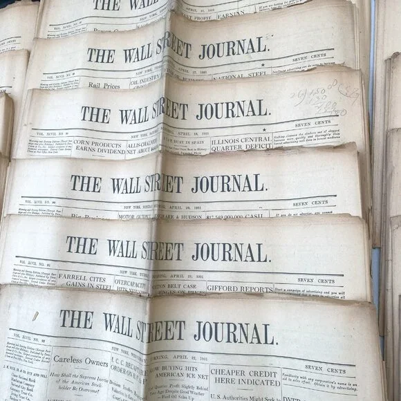 Vintage Wall Street Journal April 1931 Stock Market Crash Paper Ephemera